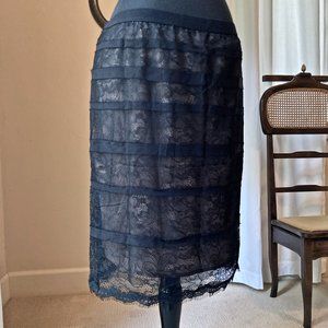 NWT BCBGMaxAzria Black Lace Straight Skirt. Nylon /Polyester